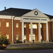 Cookeville Office building at night time.