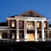 Sparta Office building at night time.