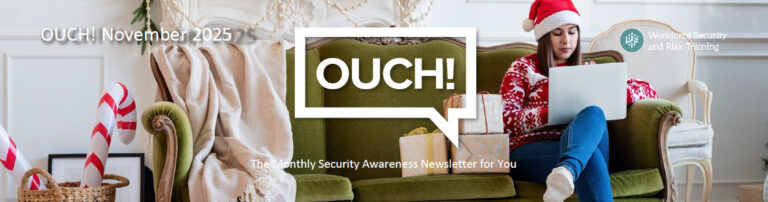 Woman sitting on couch shopping online for Christmas.